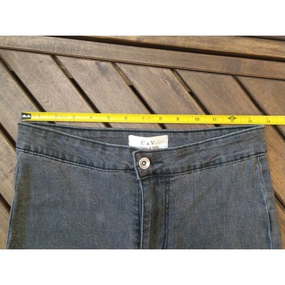 Chelsea & Violet  Hippie Flared Distressed Black Freyed  27 Jeans Boho - Picture 4 of 7